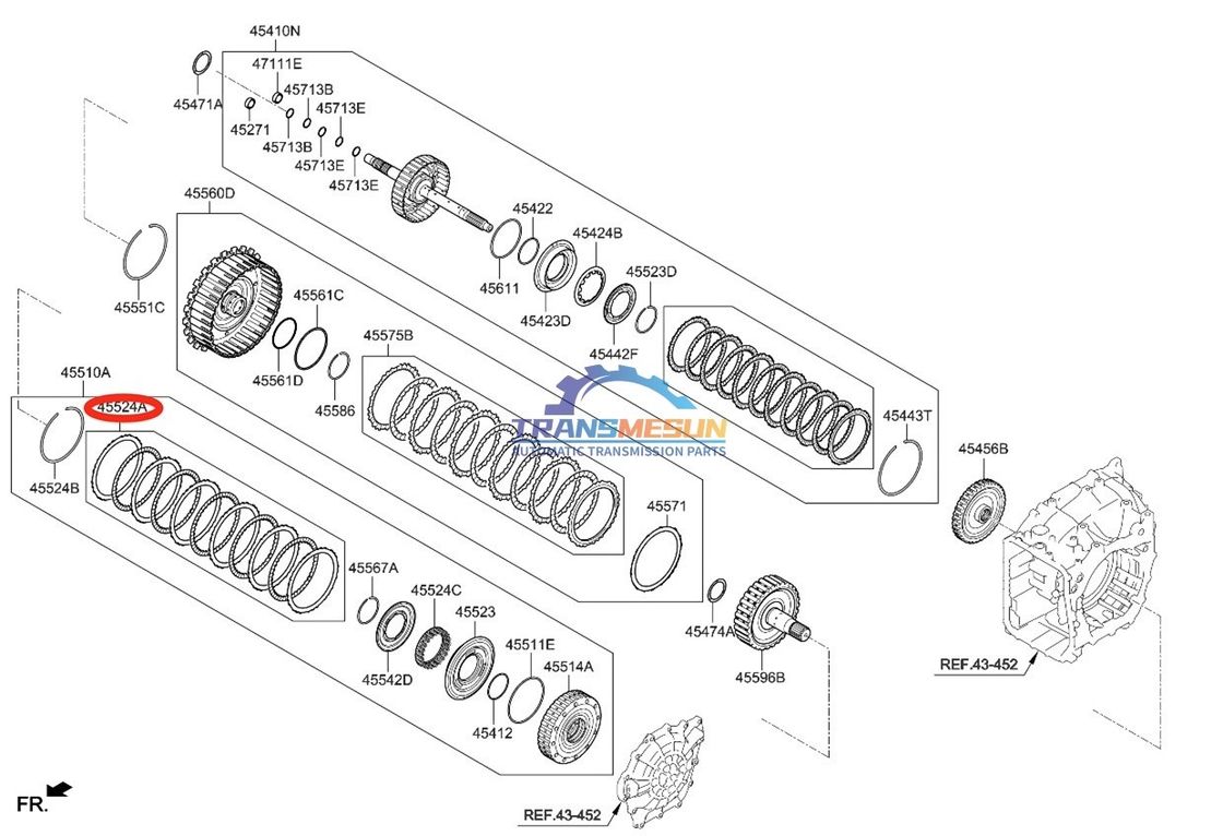 Nuovo A6MF2-2 parti del cambio automatico assemblaggio della piastra di frizione 455253F800 per KIA 2011-2024 Sportage 2.4L