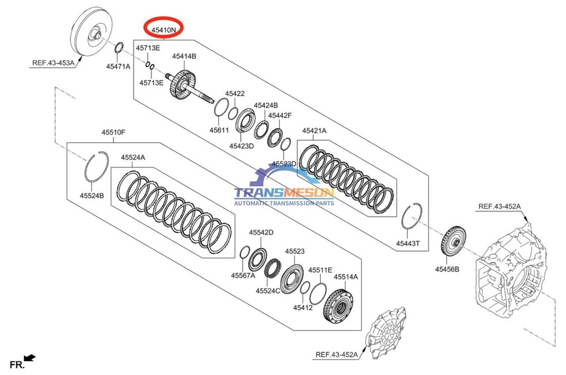 kit di riparazione del cambio automatico 454143F800 usato Retainer Assembly-35R Clutch A6MF2-2 per Kia Sorento 2.0L