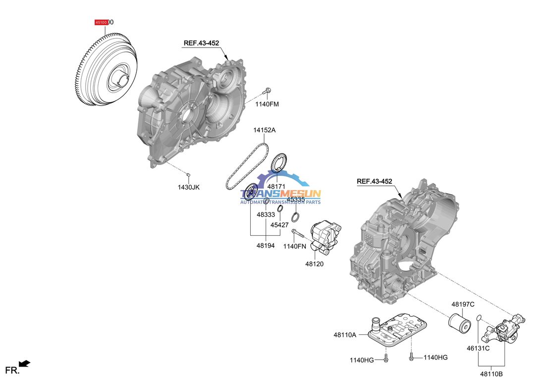 convertitore di coppia di trasmissione C0GF1 CVT 451002H000 per il 2019-2023 HYUNDAI KIA IX25 K3 1.5T 2WD G4FL
